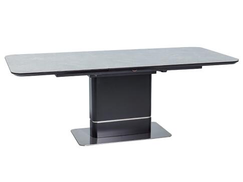 Стол обеденный SIGNAL PALLAS Ceramic 160 серый мрамор/черный матовый 160-210/90