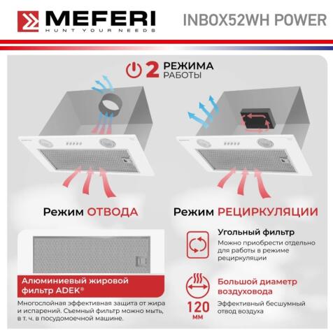 Вытяжка кухонная MEFERI SMARTBOX52WH POWER