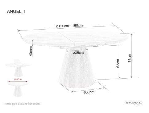 Стол обеденный SIGNAL ANGEL II дуб/дуб 120-160/120