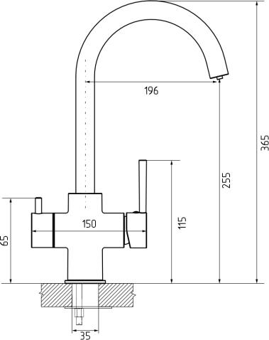 Смеситель для кухни GRANFEST QUARZ Z-5422 черный