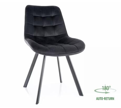 Стул SIGNAL MONTI Velvet Bluvel 19 черный/черный, поворотный