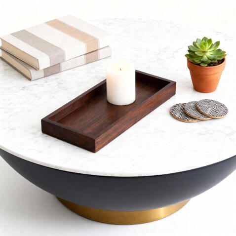 Стол журнальный SIGNAL CYPRUS B белый/черный, 48/45