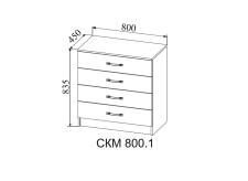 Комод ДСВ (МС Софи) СКМ 800.1 Сонома/Белый