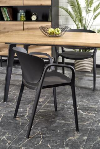 Стол обеденный HALMAR DICKSON 2 дуб натуральный/черный 150-210/90