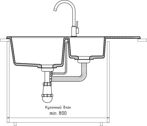 Кухонная мойка GRANFEST PRACTIK P-980KL кашемир