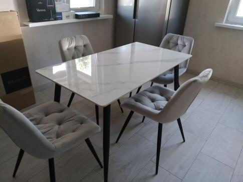 Стол обеденный SIGNAL RION белый/черный 130/70