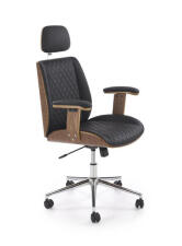 Кресло компьютерное HALMAR TIMBER черный/орех