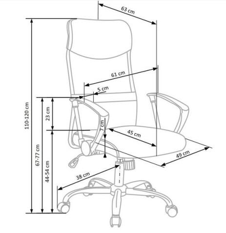 Кресло компьютерное HALMAR VIRE синий/хром