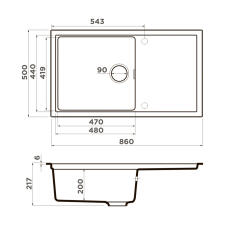 Кухонная мойка Omoikiri Sintesi 86-GB Artceramic/графит