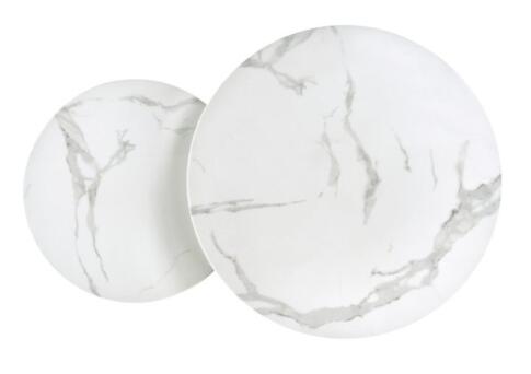 Комплект HALMAR MERCURY 2 (2 стола журнальных) белый мрамор/серебристый