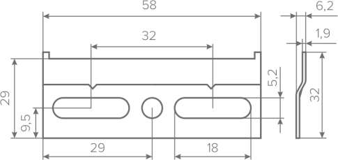 Шина монтажная AQ 32х58мм