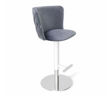 Стул барный SHT-ST36-3/S128 артикул СТ-391 нейтрально-серый/хром/белый муар