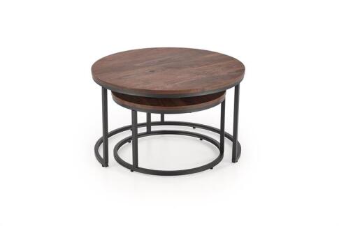 Комплект HALMAR JAVA (2 стола журнальных) орех/черный