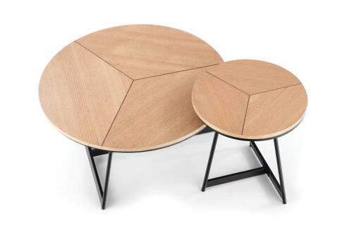 Стол журнальный HALMAR KARIDA-S дуб натуральный/черный, 45/40