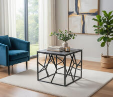 Стол журнальный SIGNAL ESCADA B III серый мрамор/черный 55/55