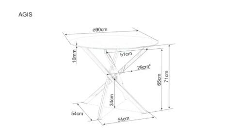 Стол обеденный SIGNAL AGIS прозрачный/черный мат 90