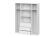 Шкаф NN Мебель (МС Денвер К) Серия 2 Белый, четырехстворчатый с 3 ящ. SAFE