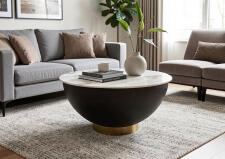 Стол журнальный SIGNAL CYPRUS A белый/черный, 73/37