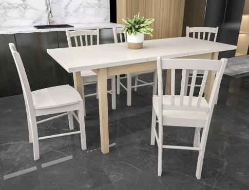 Стол обеденный SIGNAL ADAM кашемир/дуб кремона 100-140/60