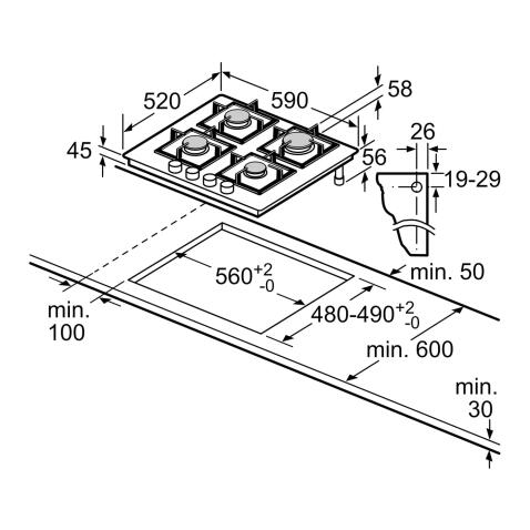Поверхность газовая BOSCH PNP6B6K40
