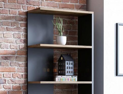 Стеллаж SIGNAL CORNER дуб вотан/черный, 170/60/25