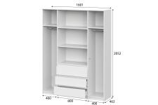 Шкаф NN Мебель (МС Денвер К) Серия 2 Белый, четырехстворчатый с 3 ящ. SAFE