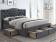 Кровать SIGNAL ASPEN II Velvet Bluvel 14 серый/дуб 160/200