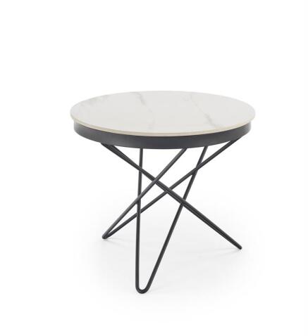 Стол журнальный HALMAR LEILA 2 белый мрамор/черный