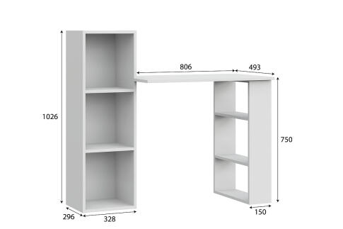Стол компьютерный NN Мебель СТК 1 Белый