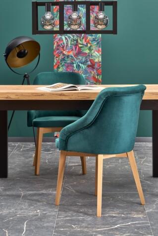 Стол обеденный HALMAR TIAGO дуб крафт/черный 140-220/80