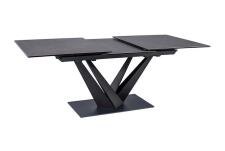 Стол обеденный SIGNAL SORENTO Ceramic эффект серого мрамора/черный мат 160-220/90