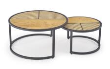 Комплект HALMAR GARMINA (2 стола журнальных) дуб золотой/черный