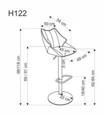 Стул барный HALMAR H122 бежевый/черный