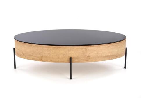 Стол журнальный HALMAR ZENGA черный/дуб золотой, 120/60/37