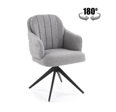 Стул HALMAR K570 серый/черный, поворотный