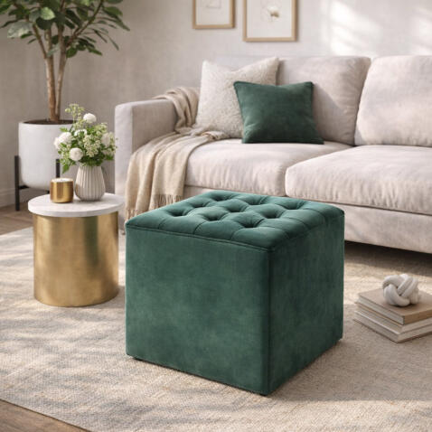 Пуф SIGNAL LORI Velvet Bluvel 78 зеленый