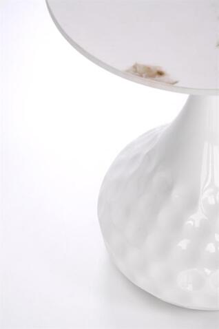 Стол журнальный HALMAR VERDE белый мрамор/белый