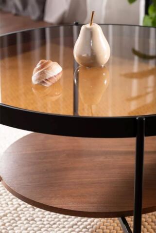 Стол журнальный SIGNAL PRIMA B орех/черный мат 74