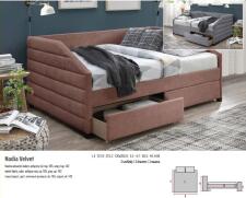 Кровать SIGNAL NADIA Velvet tap. 142 серый, 120/200