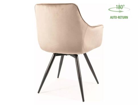 Стул SIGNAL MANGO Velvet Bluvel 40 темно-бежевый/черный, поворотный