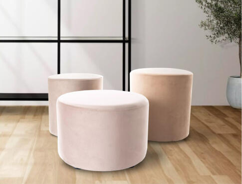 Пуф SIGNAL DOTI A Velvet Bluvel 40 темно-бежевый