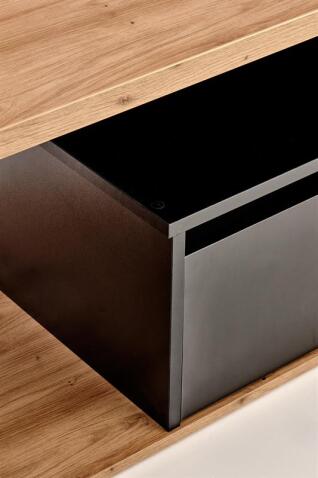 Стол журнальный HALMAR PANTERA дуб вотан/черный, 110/60/50