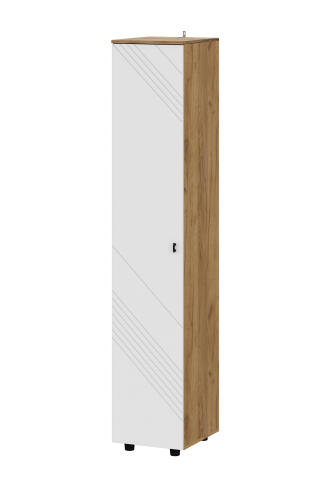 Пенал NN Мебель (МС Байкал К) Дуб Золотой/Белый матовый 