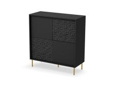 Комод HALMAR BULLET KM-2 черный/золотой