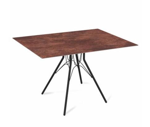 Стол Sheffilton SHT-TU34-P/TT21-6 100/75 керамика  чёрный муар/коричневая сепия