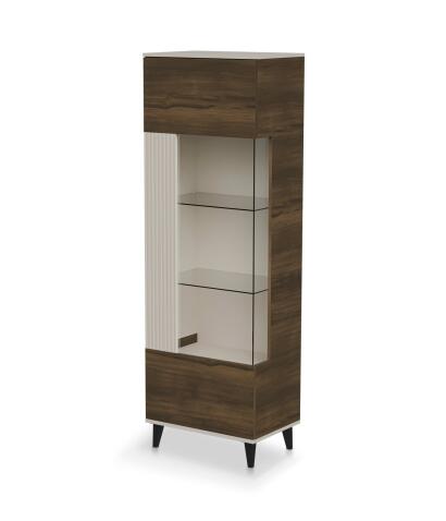Шкаф-витрина HALMAR RANDOM 2 W-1 кашемир/орех/черный