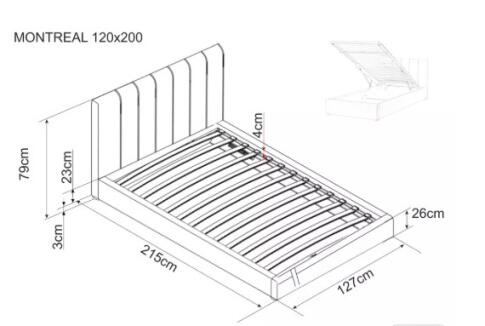 Кровать SIGNAL MONTREAL Velvet Bluvel 28 бежевый, 120/200