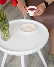 Стол журнальный Sheffilton SHT-CT84 артикул HXT-8871-1H белый