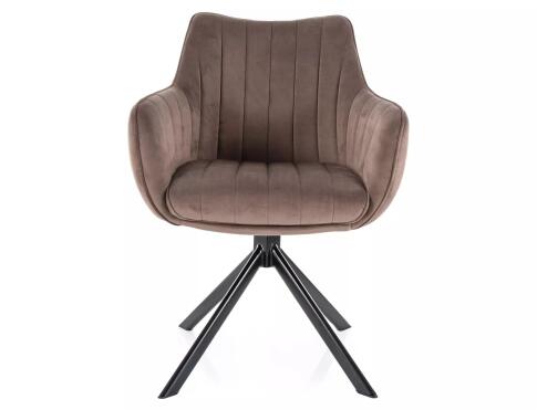 Стул SIGNAL AZALIA Velvet Bluvel 38 капучино/черный, поворотный