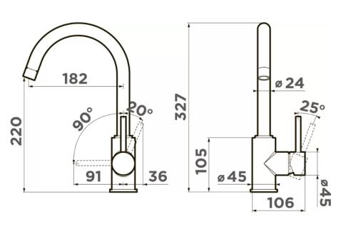 Смеситель для кухни Omoikiri Shinagawa P PA пастила